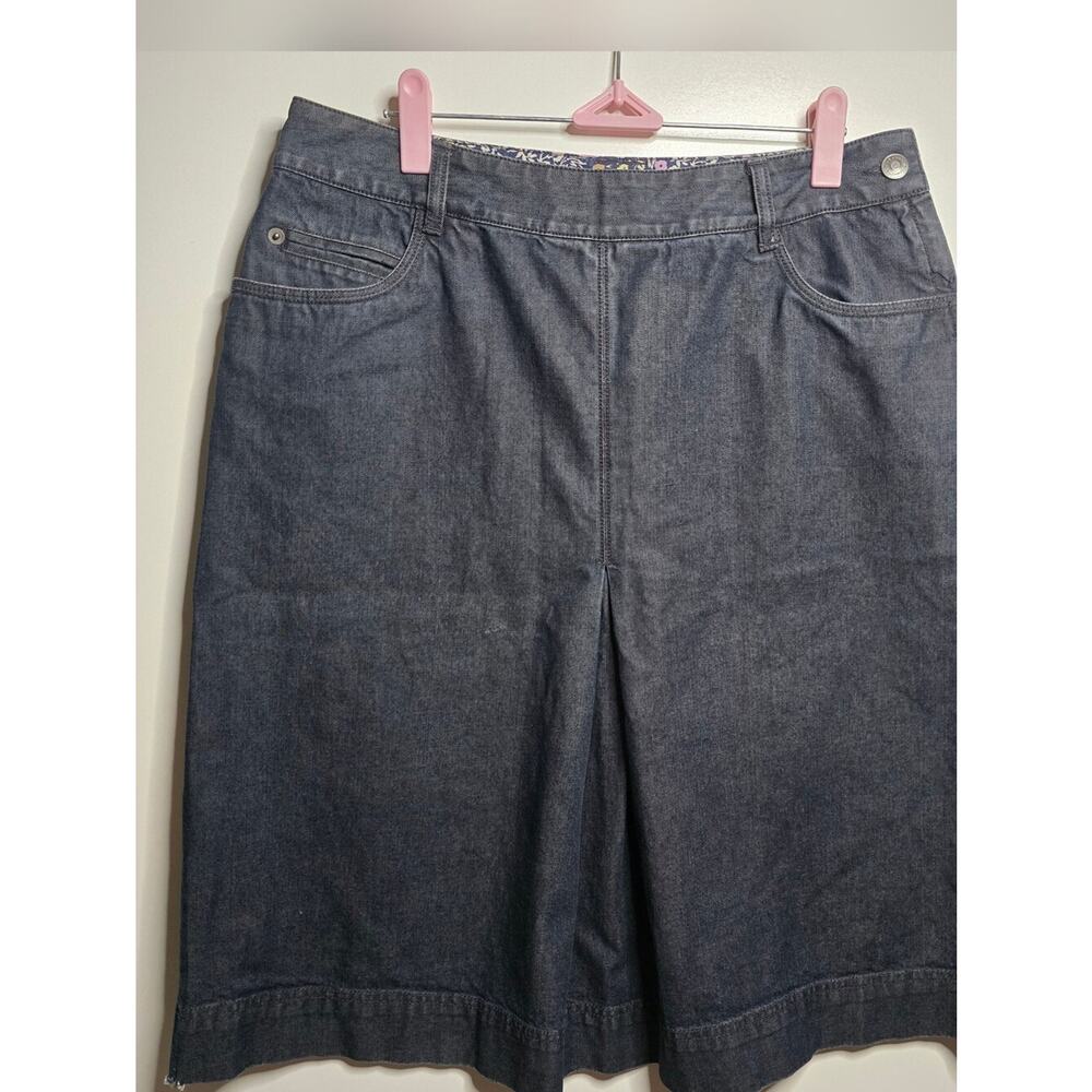 Liz Claiborne Vintage 90s Denim Midi Skirt 100% Cotton Cottagecore Retro Size 10 - Picture 3 of 9